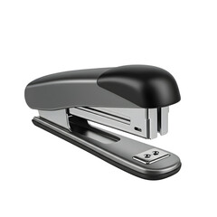 Black and Silver Metal Stapler Product Shot isolated PNG with Transparent Background