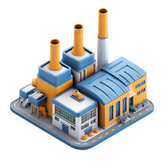 Factory 3D Icon Isolated [Transparent Background PNG]