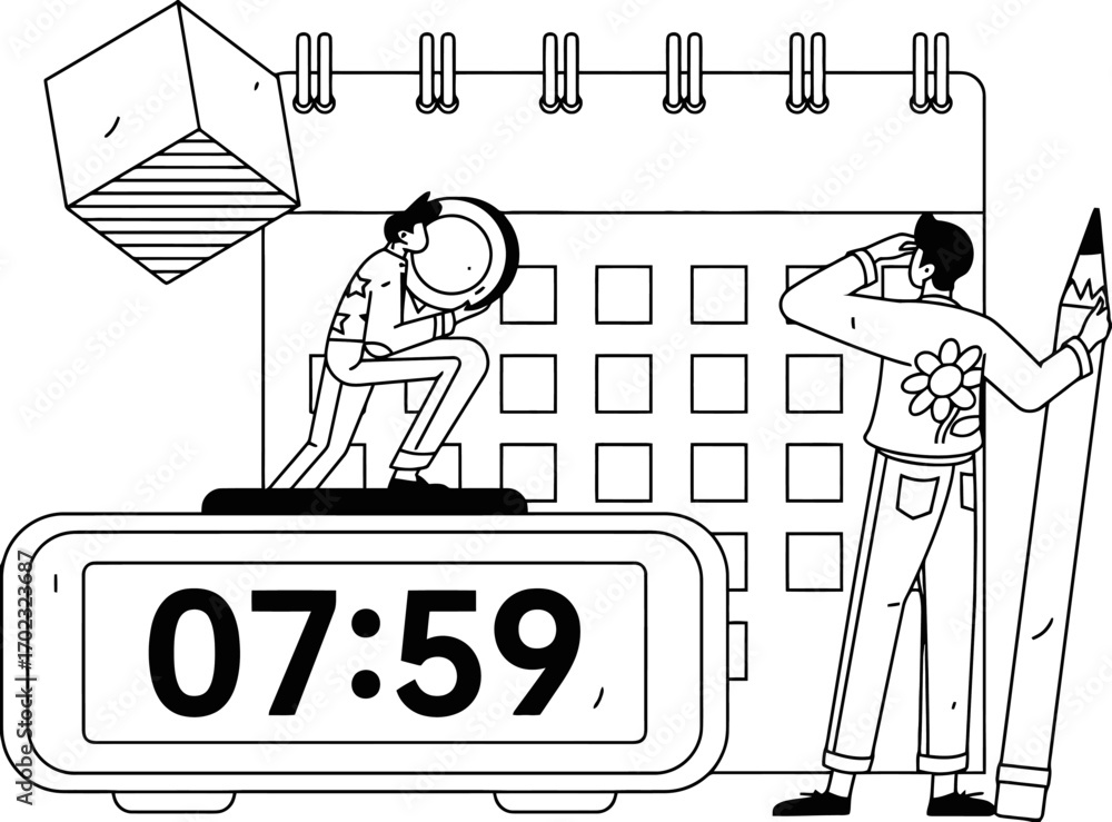 Poster streamlined schedule planning with a focus on efficiency and time management, using strategic tools 