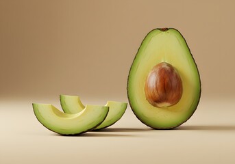 Avocado on a cream background