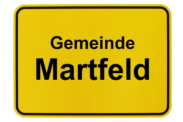 Illustration eines Ortsschildes der Gemeinde Martfeld in Niedersachsen