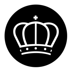 black and white illustration of crown icon