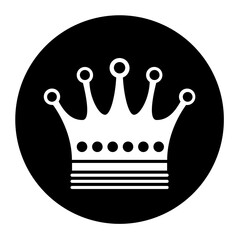 black and white illustration of crown icon