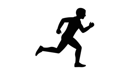 Dynamic Silhouette of a Person in Mid-Stride Capturing the Essence of Movement and Athleticism in a Clean Graphic Representation