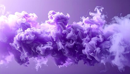 Abstract swirls of purple and white ink