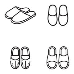 Vector Illustration of Various Types of Slippers and Sandals