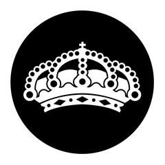 black and white illustration of crown icon