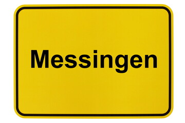 Illustration eines Ortsschildes der Gemeinde Messingen in Niedersachsen