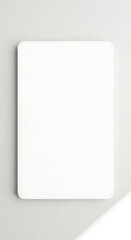 Blank White Vertical Card with Rounded Corners on Light Gray Background