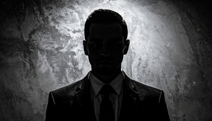 silhouette of a man in a suit