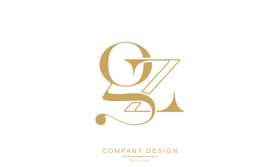 GZ, ZG, G, Z Abstract Letters Logo Monogram Design Font Icon Vector