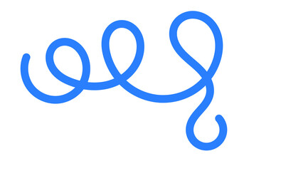 Blue curly scribble line doodle