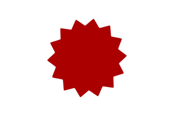 Red burst star badge shape for sale labels, discount stickers, promotional, tags, and marketing graphic design elements