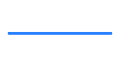Blue horizontal line with rounded edges for underlines, dividers, highlights, and modern graphic design elements