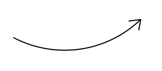 Curved upward arrow design element for presentations, infographics, growth concepts, and modern graphic templates