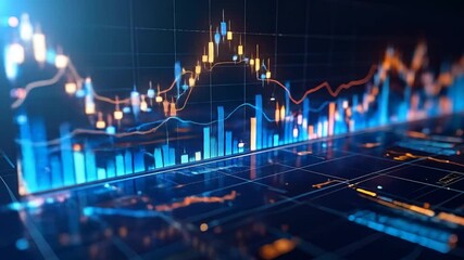 Complex financial data visualization on a digital interface - Powered by Adobe