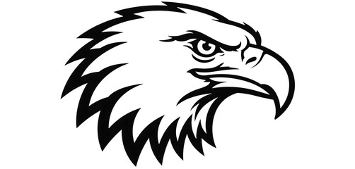 Fototapeta premium Eagle head vector illustration isolated on transparent background