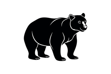 a bear standing tall with sharp features silhouette