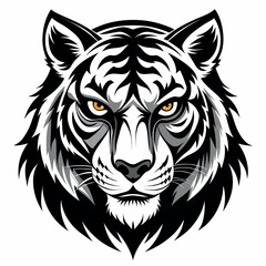 Obraz premium a-striking-black-and-white-silhouette-of-a-fierce- vector design .eps