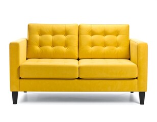 Yellow sofa against a white background