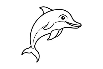 graceful dolphin leaping through water with playful expression silhouette