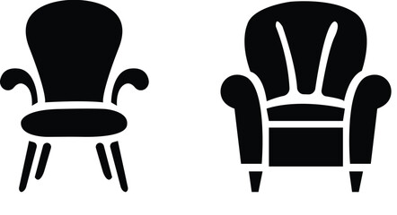 Chair icon set .Chair and Seating icons silhouettes vector design template. modern soft fabric office arm chairs, Dining Table Vector Line Icon office chair icons ergonomic designs