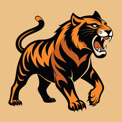 a-powerful-tiger-silhouette--captured-mid-stride- vector design .eps