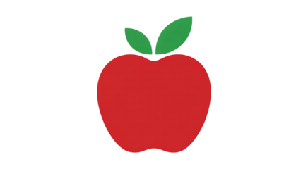 Red apple isolated on transparent background