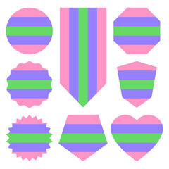 Set of shapes with Trigender pride flag colors.Vector illustration.