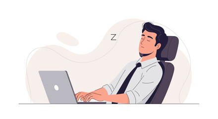 Businessperson Napping At Work Shows Exhaustion, Burnout, Or A Long And Strenuous Day