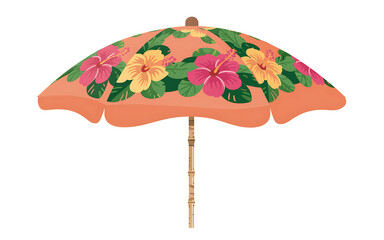 Beach umbrella isolated on transparent background