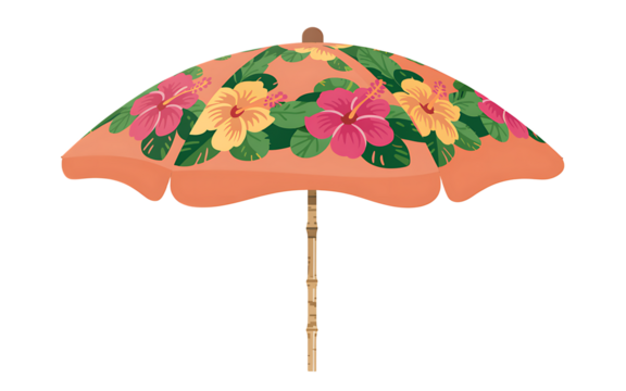 Beach umbrella isolated on transparent background - Powered by Adobe