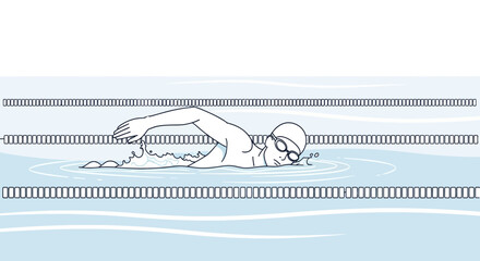 An Athlete Swimming Laps In a Pristine Pool, Demonstrating Strength and Endurance