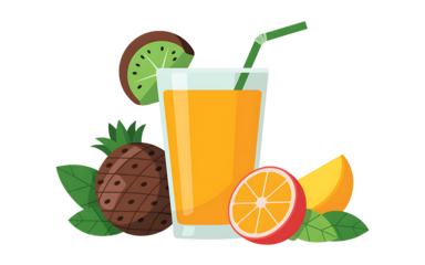 Fruit juice isolated on transparent background