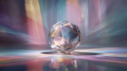 Explore the beauty of a diamond gemstone a sparkling crystal with light refraction and colorful background