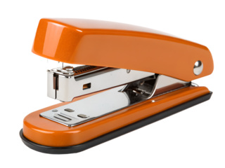 Orange Stapler: Office Supplies Image on transparent background
