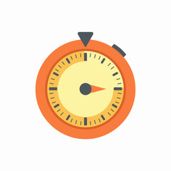 Orange stopwatch icon, showing a specific time.