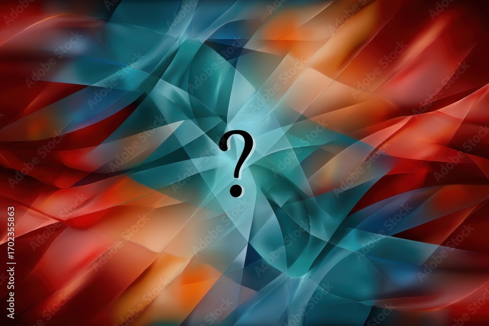 Aufkleber abstract gradient mystery concept. abstract colorful background with a question mark in the center.