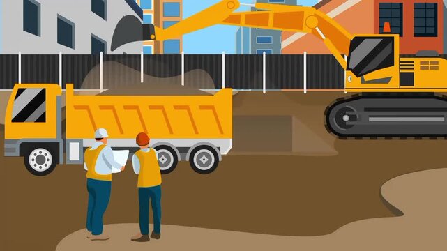 construction worker with truck