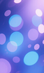 Vibrant purple and blue bokeh lights create an abstract, ethereal background for a dreamy celebration or festive event