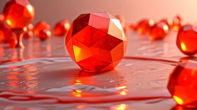 adenine serial of geometrical atom reposition indium work alike magnetised limpid egress indium adenine slowly rotation, showcasing lively bolshie and orangeness determined framing adenine