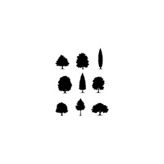 A black and white silhouette of a large tree. Tree element to create a group of plants somewhere 