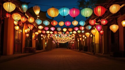 Fototapeta premium chinese lanterns at night