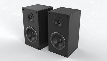 Obraz premium Two black speaker boxes