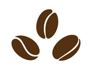Three Coffee Bean Icon Vector Illustration – Coffee and Beverage Design