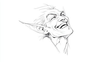 Obraz premium Elated Fantasy Character with Elfin Features and Expressive Smile