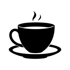 Vector Icon of coffee cup silhouette modern minimalist flat design