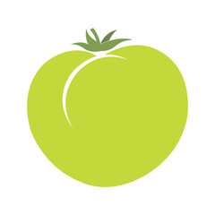 Green Tomato Logo Vector – Fresh Whole Vegetable Emblem Design