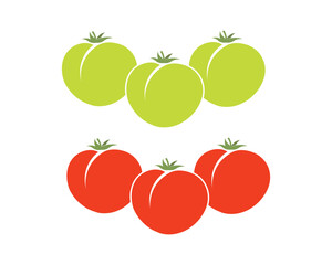 Green and Red Tomatoes Vector – Fresh Organic Vegetable Illustration, Healthy Food Clipart