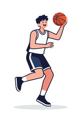 A young male basketball player in motion, representing the energy of the sport, competition, and an active, healthy lifestyle.